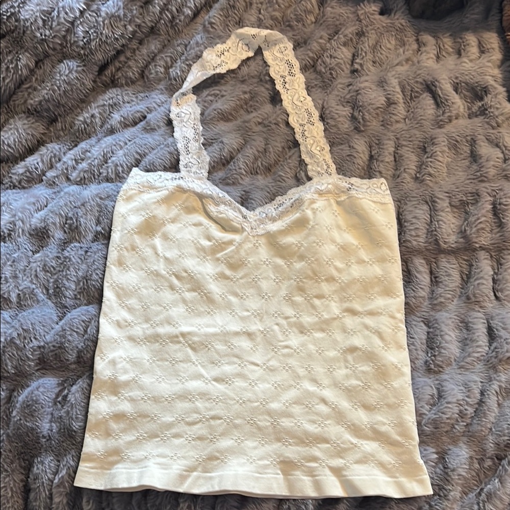 NWOT Free People Eyelet Seamless Halter Top - Picture 1 of 3